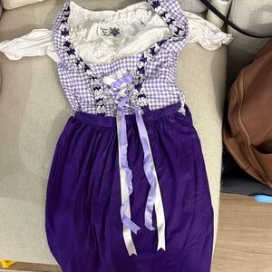 Purple and White Womens German Dress - Dirndl